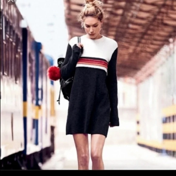 Free People | Dresses | Free People Striped Sweater Dress | Poshmark